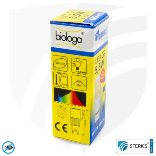 5.5 watt LED G9 | bright as 41 watts, 485 lumens | CRI 95 | flicker-free | warm white | alternative to high-voltage halogen G9