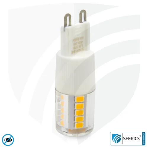 5.5 watt LED G9 | bright as 41 watts, 485 lumens | CRI 95 | flicker-free | warm white | alternative to high-voltage halogen G9