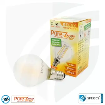 3 watt LED filament Pure-Z Retro | bright as 30 watts, 300 lumens | CRI >90 | flicker-free | warm white | E14 13 3 watt LED filament Pure-Z Retro | bright as 30 watts, 300 lumens | CRI über 90 | flicker-free | warm white | E14