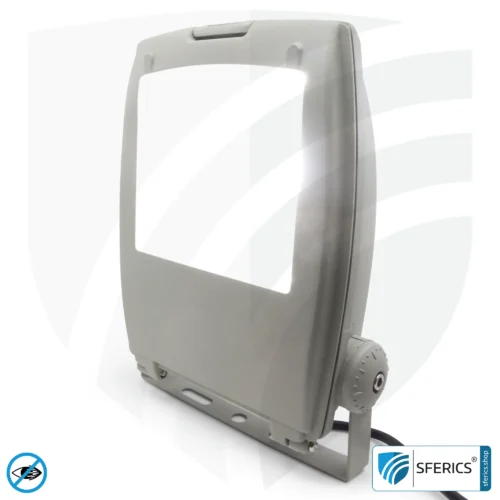 LED floodlight with bracket, gray | 35 watt full spectrum daylight | protection class IP65 | 3000 lumens | flicker free | CRI 95 | ideal for great natural brightness in large rooms or as an indirect uplighter