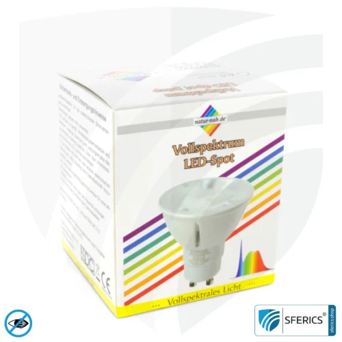 6,5 watt LED spot full spectrum 3step | dimmable with LED dimmer | bright as 35 watts, 510 lumens | CRI over 93 | flicker free | daylight | GU10 | business quality