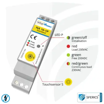 Demand switch NA 16-1P Standard | single-pole disconnection | self-learning, with touch sensor | including LED indicator light 8 Demand switch NA 16-1P Standard | single-pole disconnection | self-learning, with touch sensor | including LED indicator light