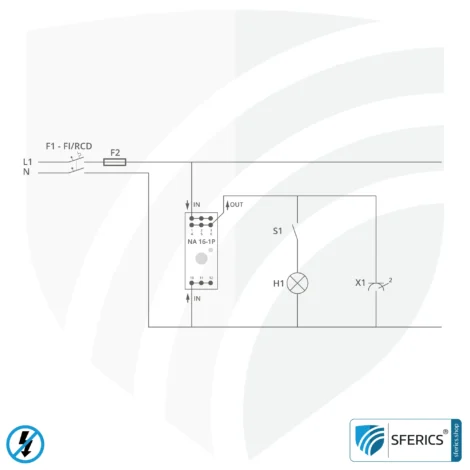 Demand switch NA 16-1P Standard | single-pole disconnection | self-learning, with touch sensor | including LED indicator light