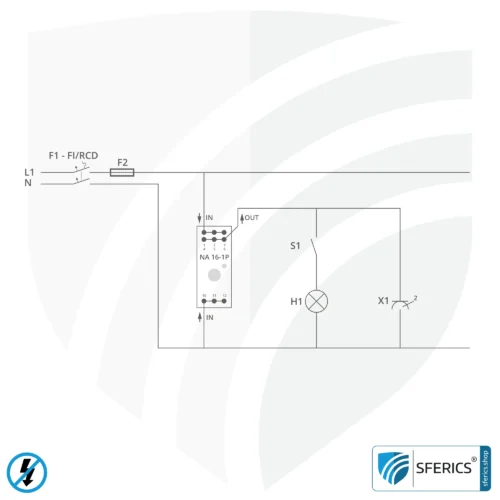 Demand switch NA 16-1P Standard | single-pole disconnection | self-learning, with touch sensor | including LED indicator light