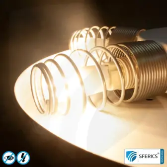 Shielded ceiling lamp PARIS | lampshade made of linen, natural | incl. 6 building biology optimised, flicker-free LED bulbs | G9 socket 10 Shielded ceiling lamp LA-DL47 | lampshade made of linen, natural | incl. 6 building biology optimised, flicker-free LED bulbs | G9 socket