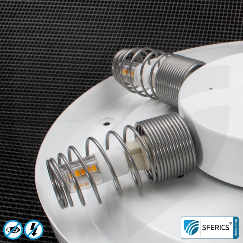 Shielded ceiling lamp LA-DL47 | lampshade made of linen, natural | incl. 6 building biology optimised, flicker-free LED bulbs | G9 socket
