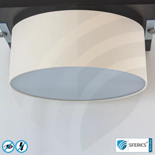 Shielded ceiling lamp PARIS | lampshade made of linen, natural | incl. 6 building biology optimised, flicker-free LED bulbs | G9 socket