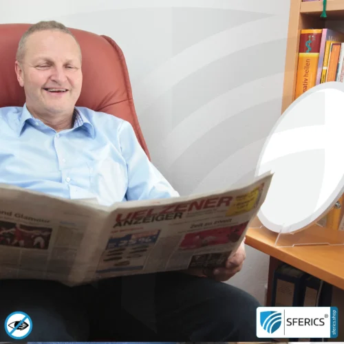 LED feel-good daylight lamp LENA| vitalising light shower + light therapy for light deficiency | full-spectrum daylight up to 10,000 lux | dimmable | flicker-free | CRI over 95 | can be used vertically or suspended