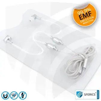 Radiation-free SFERICS® In-Ear Stereo Headset | AirTube SMART with 3,5 mm jack | Electrosmog-reducing headphones with Air Tube technology and powerful microphone | white-silver 25 Air Tube In-Ear Stereo Headset with Microphone | Air Tube SMART | radiation-free technology without electrosmog | white-silver | with jack plug