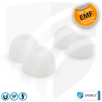 Radiation-free SFERICS® In-Ear Stereo Headset | AirTube SMART with 3,5 mm jack | Electrosmog-reducing headphones with Air Tube technology and powerful microphone | white-silver 23 Air Tube In-Ear Stereo Headset with Microphone | Air Tube SMART | radiation-free technology without electrosmog | white-silver | with jack plug