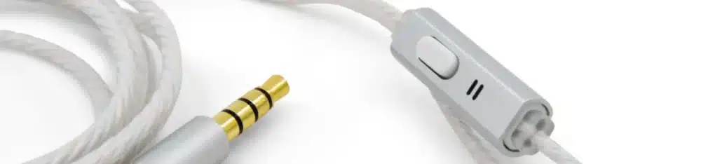 Air Tube In-Ear Stereo Headset with Microphone | Air Tube CLASSIC | radiation-free technology without electrosmog | white-silver | with jack plug