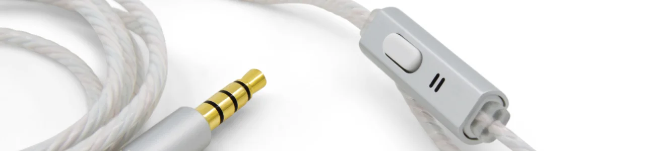 Air Tube In-Ear Stereo Headset with Microphone | Air Tube CLASSIC | radiation-free technology without electrosmog | white-silver | with jack plug