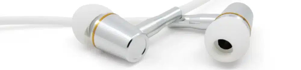 Air Tube In-Ear Stereo Headset with Microphone | Air Tube CLASSIC | radiation-free technology without electrosmog | white-silver | with jack plug