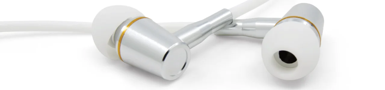 Air Tube In-Ear Stereo Headset with Microphone | Air Tube CLASSIC | radiation-free technology without electrosmog | white-silver | with jack plug