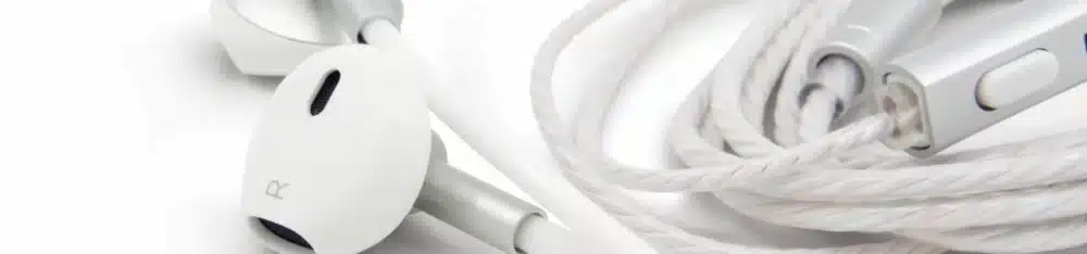Air Tube Stereo Headset with Microphone | Air Tube MINI | radiation-free technology without electrosmog | white-silver | with jack plug