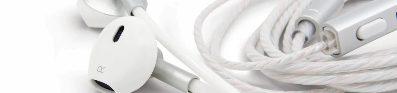 Air Tube Stereo Headset with Microphone | Air Tube MINI | radiation-free technology without electrosmog | white-silver | with jack plug
