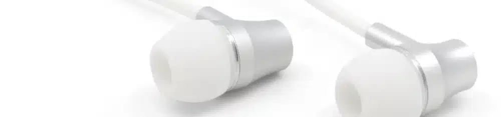 Air Tube In-Ear Stereo Headset with Microphone | SMART | radiation-free technology without electrosmog | white-silver | with jack plug