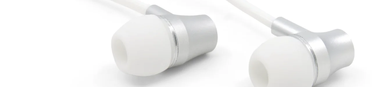 Air Tube In-Ear Stereo Headset with Microphone | SMART | radiation-free technology without electrosmog | white-silver | with jack plug