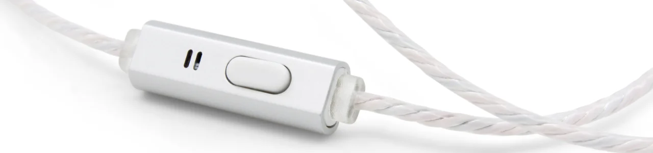 Air Tube In-Ear Stereo Headset with Microphone | SMART | radiation-free technology without electrosmog | white-silver | with jack plug