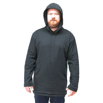 Hoodie, shielding + black | Long-sleeved T-shirt with hood | Protection up to 40 dB from RF electrosmog (mobile phone, WIFI, LTE) | Durable, made of Black-Jersey shielding fabric | 5G ready! 8 Shielding Hoodie | Long-sleeved T-shirt with hood | Protection up to 40 dB from RF electrosmog (mobile phone, WIFI, LTE) | Durable, made of Black-Jersey shielding fabric | 5G ready!