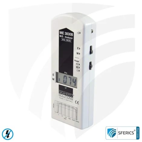 LF ANALYSER ME3830B | Potential-free low frequency meter for electromagnetic smog | Detection of alternating electric fields and magnetic fields | Measuring range 16 Hz to 100 kHz