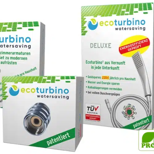 ecoturbino® Shower Adapter with 40% Reduction | Smartly cut water costs - not just usage | €110 per person or €440/year for a 4-person household