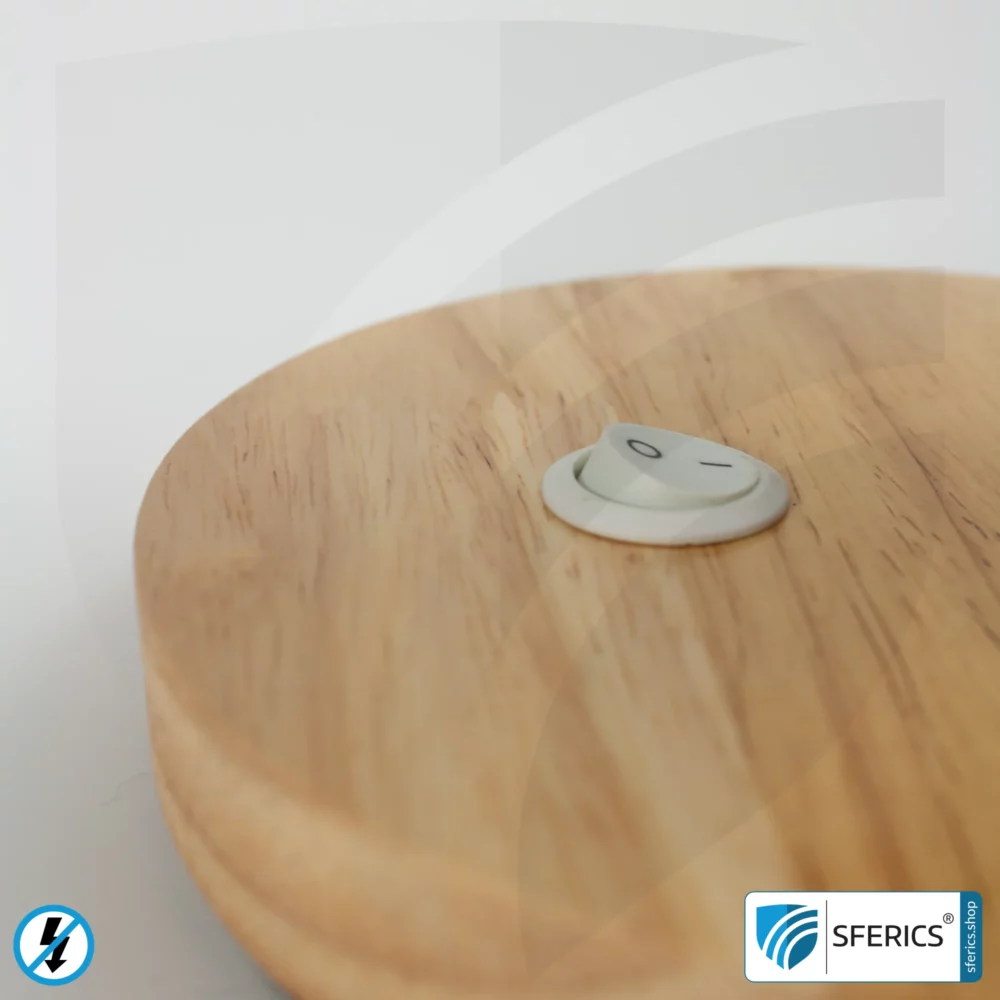 Shielded table lamp BERLIN | powder-coated, white | Gooseneck, rotatable in all directions | Bamboo wooden base | E14 socket + G9 adapter