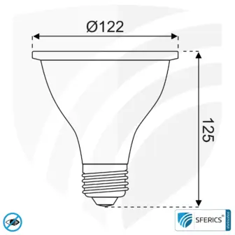 PAR38 LED Full Spectrum Spotlight with 14,5 Watts | Bright as 130 Watts, 1280 Lumens | Plant Lamp | CRI 98 | Flicker-Free | Daylight | E27 | Business Quality 11 PAR38 LED Full Spectrum Spotlight with 14.5 Watts | Bright as 130 Watts, 1280 Lumens | Plant Lamp | CRI 98 | Flicker-Free | Daylight | E27 | Business Quality