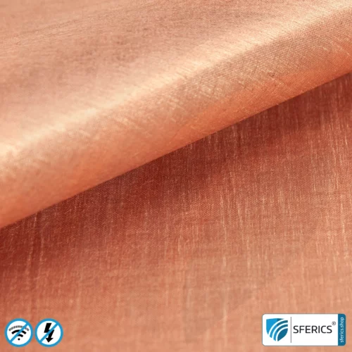 Shielding fleece SAPHIR extra | copper fleece | RF screening attenuation against electrosmog up to over 70 dB | 110 cm width | available on request