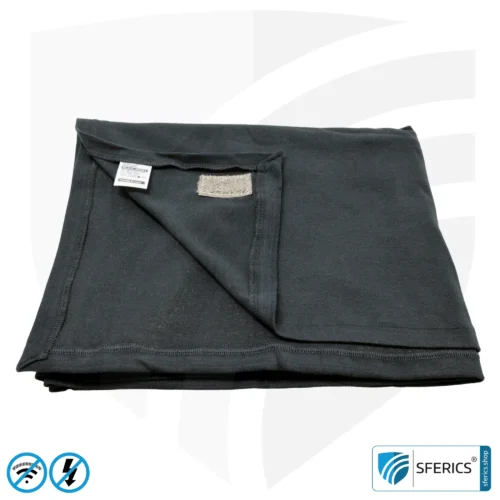 Shielding Blanket, black | Snuggly Soft | Mobile Radiation Protection Against Wi-Fi, Mobile Phones, LTE, 5G, ... with Efficiency Up to 99,99% (40 dB) | LF Groundable | 5G Ready! Single Blanket.