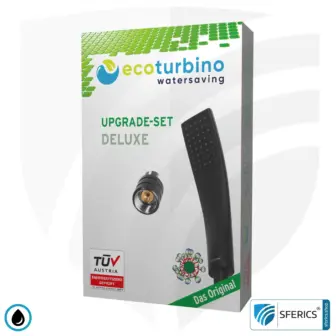 Shower Head DELUXE UPGRADE SET 10 Legio | ecoturbino® | ET10L Water Saving Adapter + Designer Handheld Showerhead - Hand Shower 13 Shower Head DELUXE UPGRADE SET 10 Legio | ecoturbino® | ET10L Water Saving Adapter + Designer Handheld Showerhead - Hand Shower. Black.