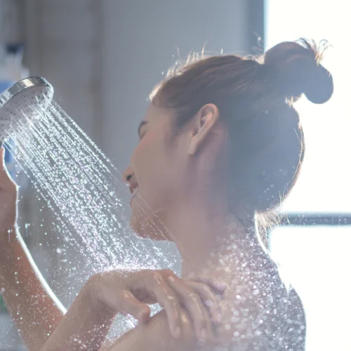 Woman showering