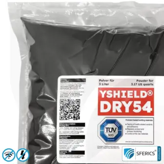 Special shielding paint DRY54 in powder form | RF screening attenuation against electrosmog up to 84 dB at 40 GHz | TÜV SÜD certified | effective for 5G! 13 Special shielding paint DRY54 in powder form | RF screening attenuation against electrosmog up to 84 dB at 40 GHz | TÜV SÜD certified | effective for 5G!