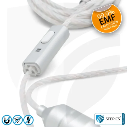 Radiation-Free SFERICS® Ergonomic In-Ear Stereo Headphones | AirTube MINI with USB C Connector | Electrosmog-reducing Headset with Air Cable Technology and Powerful Microphone | White-Silver 20 Air Tube Stereo Headset with Microphone | AirTube MINI | radiation-free technology without electrosmog | white-silver | with USB C plug for modern devices
