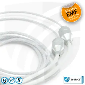 Radiation-free SFERICS® In-Ear Stereo Headset | AirTube SMART with USB C connector | Electrosmog-reducing headphones with air cable technology and powerful microphone | white-silver 20 Air Tube In-Ear Stereo Headset with Microphone | AirTube SMART | radiation-free technology without electrosmog | white-silver | with USB C plug for modern devices