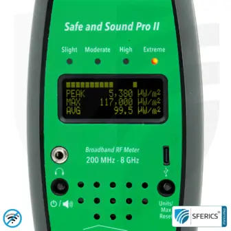 SAFE AND SOUND PRO 2 Electrosmog Detector | Unique measuring range up to 3.180.000 µW/m² | Semi-professional broadband HF measuring device for beginners | Detection of EMF radiation up to 8 GHz, including 5G! | Latest Model 2024 17 SAFE AND SOUND PRO 2 Electrosmog Detector | Unique measuring range up to 3.180.000 µW/m² | Semi-professional broadband HF measuring device for beginners | Detection of EMF radiation up to 8 GHz, including 5G! | Model 2025