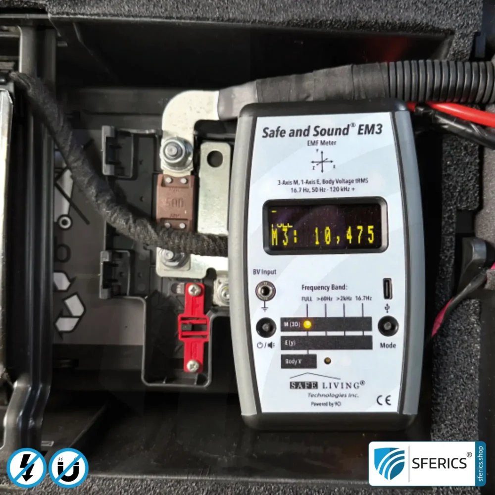Safe & Sound EM3 Detector | Precise 3-in-1 EMF Low-Frequency Meter for Electrosmog | Frequency Range 16 Hz - 120 kHz | 3D Magnetic Field Measurement