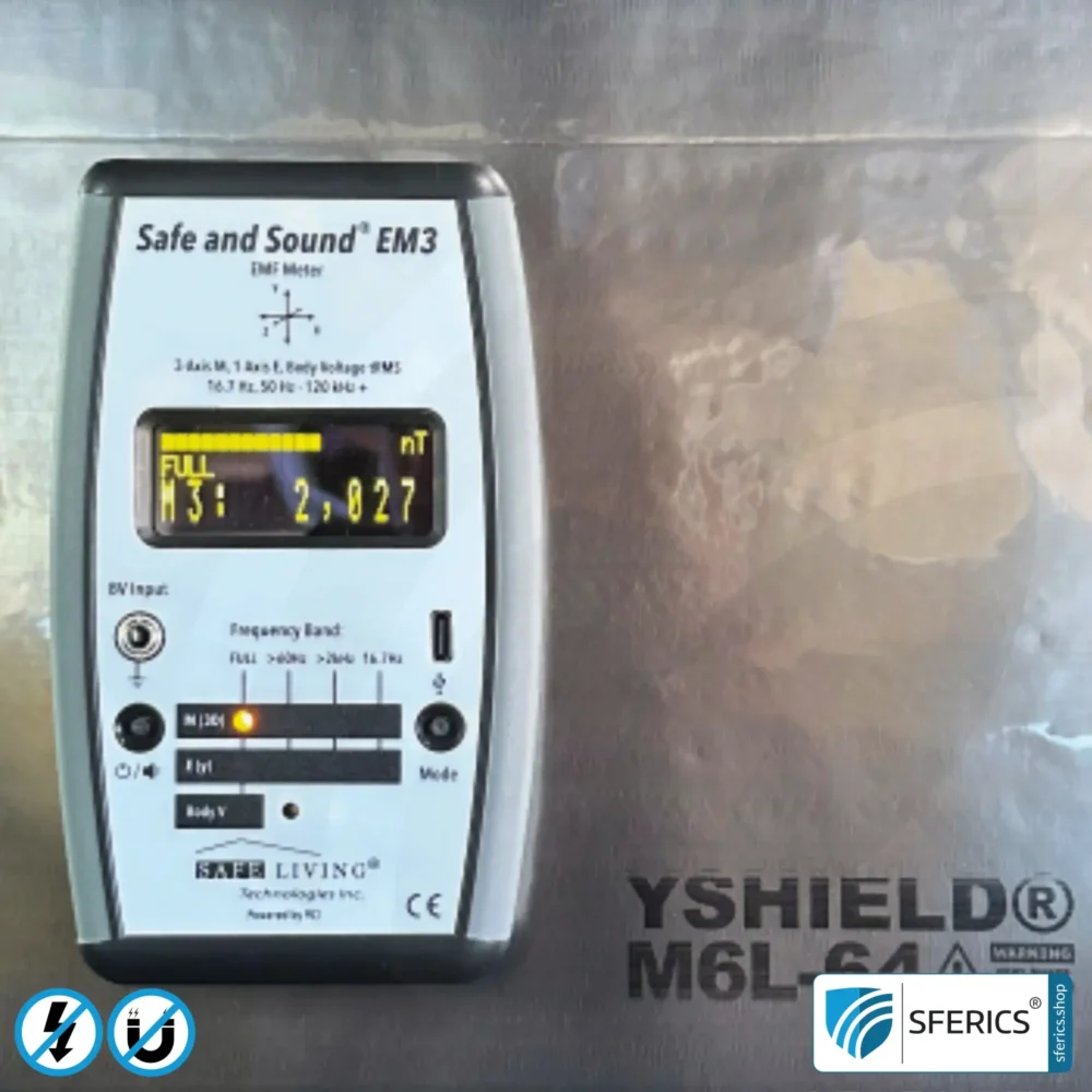 Safe & Sound EM3 Detector | Precise 3-in-1 EMF Low-Frequency Meter for Electrosmog | Frequency Range 16 Hz - 120 kHz | 3D Magnetic Field Measurement