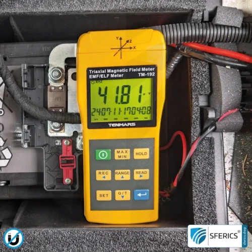TENMARS TM-192 | Magnetic Field Meter | Triaxial Sensor (X/Y/Z), Frequency Range 30 - 2000 Hz, Display in mG or µT