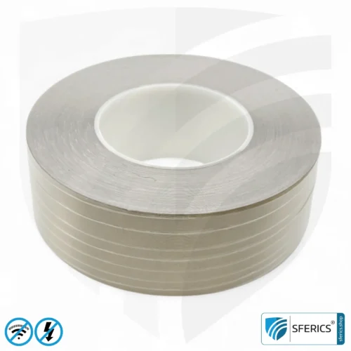 Shielding tape HNX50 for web edges, self-adhesive | Optimization of shielding attenuation for overlapping seam edges | 50 m length
