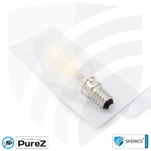 4 watt LED filament candle Pure-Z NEO | bright as 38 watts, 400 lumens | CRI 97 | flicker-free | warm white | E14 | frosted