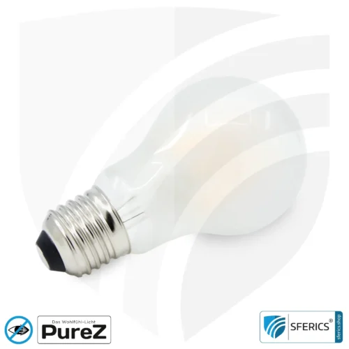 8,2 watt LED filament Pure-Z NEO | bright as 66 watts, 830 lumens | CRI 97 | flicker-free | warm white | E27 | frosted