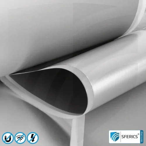 Magnetic Field Shielding Foil M2A | Very thin, two-layer foil for effective magnetic field shielding | Aluminum surface for very high RF shielding attenuation | 21 cm width | groundable