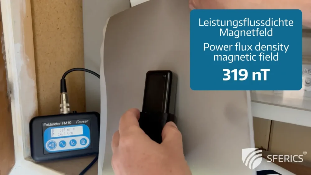 Magnetic Field Measurement 1 – with Magnetic Field Shielding Foil (1 layer)