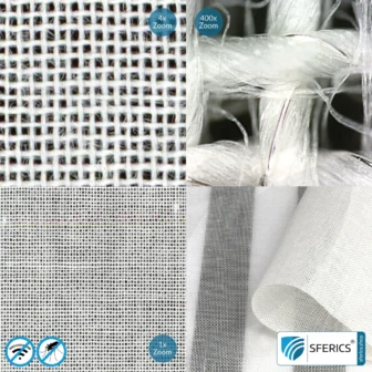 VENTUS shielding fabric | ideal for curtain, canopy & room divider | RF shielding attenuation up to 47 dB against electrosmog | Effective against 5G!