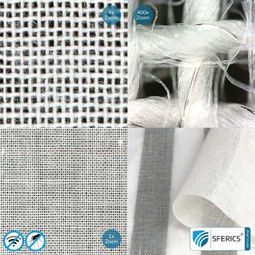 VENTUS shielding fabric | ideal for curtain, canopy & room divider | RF shielding attenuation up to 47 dB against electrosmog | Effective against 5G!