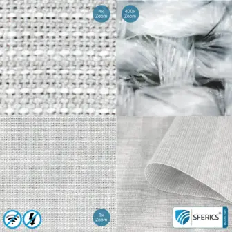STEEL LIGHT shielding fabric | for curtains, bedding and blankets | RF screening attenuation against electrosmog up to 42 dB | Effective against 5G! 6 STEEL LIGHT shielding fabric | for curtains, bedding and blankets | RF screening attenuation against electrosmog up to 42 dB | Effective against 5G!