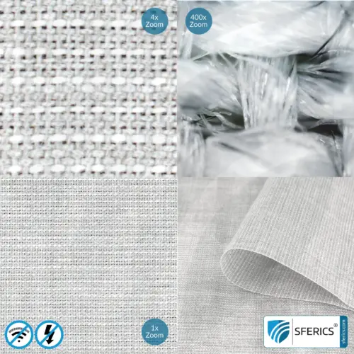 STEEL LIGHT shielding fabric | for curtains, bedding and blankets | RF screening attenuation against electrosmog up to 42 dB | Effective against 5G! 6 STEEL LIGHT shielding fabric | for curtains, bedding and blankets | RF screening attenuation against electrosmog up to 42 dB | Effective against 5G!