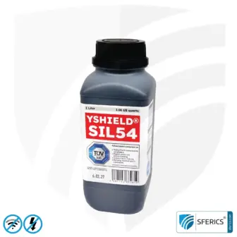 Shielding Paint SIL54 | Special paint without preservatives for indoor use | HF shielding attenuation against electrosmog up to 75 dB at 40 GHz