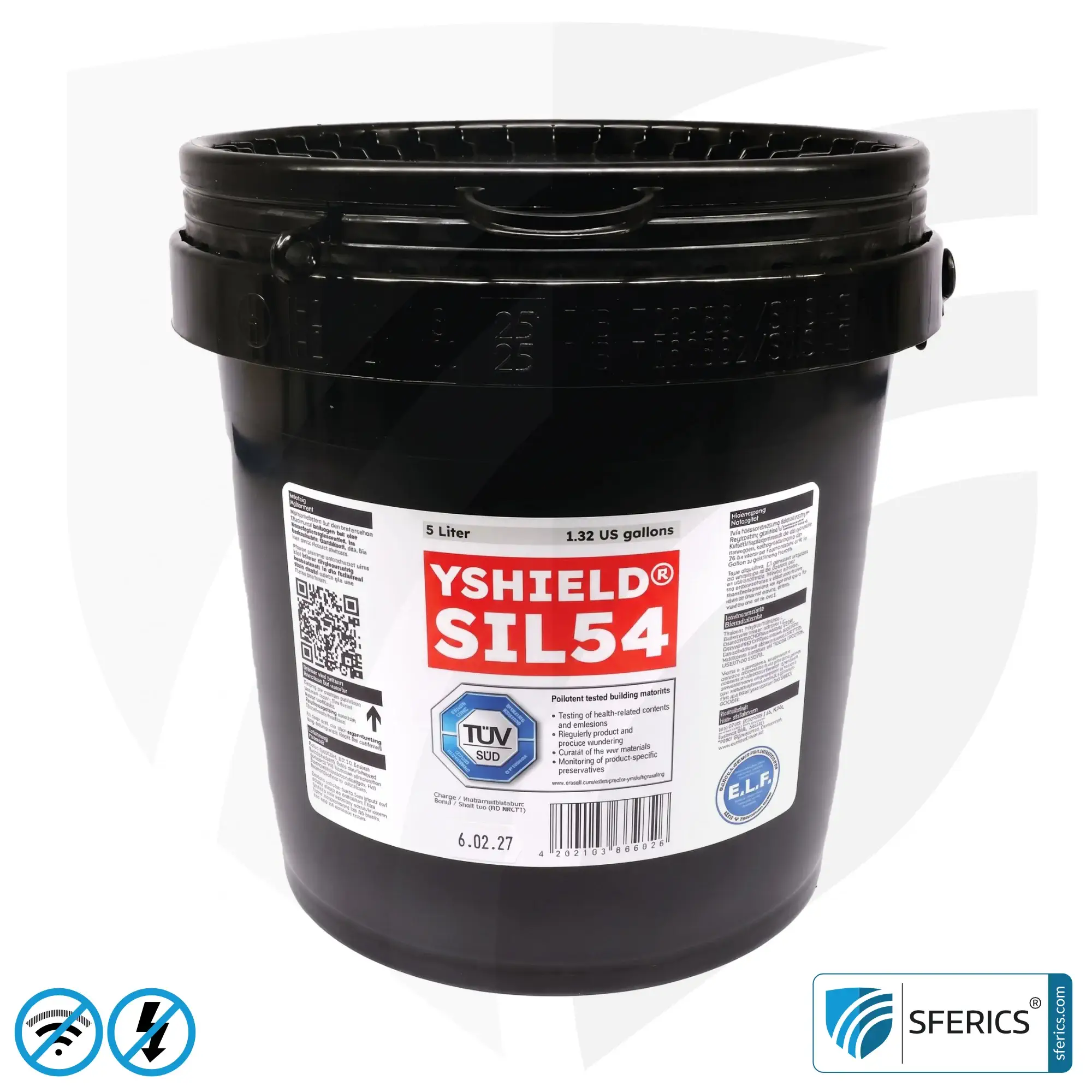 Shielding Paint SIL54 | Special paint without preservatives for indoor use | HF shielding attenuation against electrosmog up to 75 dB at 40 GHz 3 Shielding Paint SIL54 | Special paint without preservatives for indoor use | HF shielding attenuation against electrosmog up to 75 dB at 40 GHz